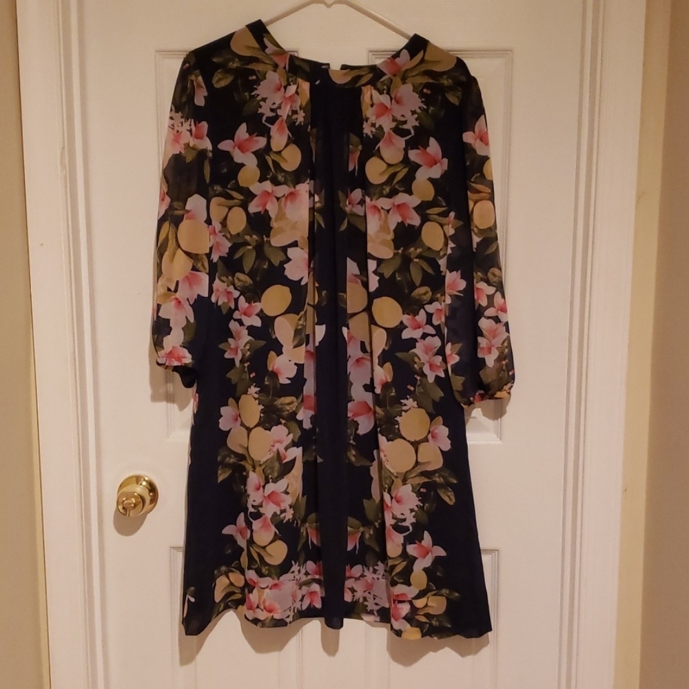 Navy floral dress